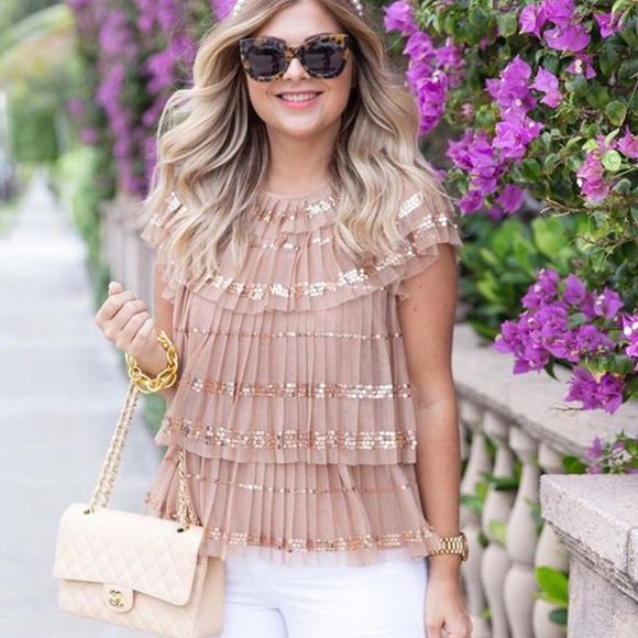 J. Crew Tops - HOST PICK * J Crew sequin tiered tulle blouse